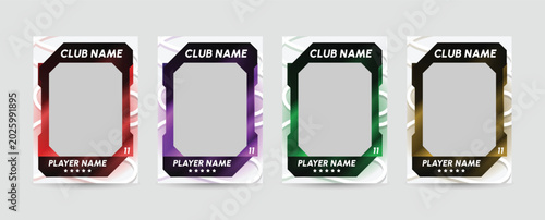 Картината върху платно Sports cards with customizable club and player names in different colors