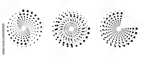 Obraz na płótnie Modern abstract halftone circle background with dotted geometric frame and vector design elements for branding and UI kits
