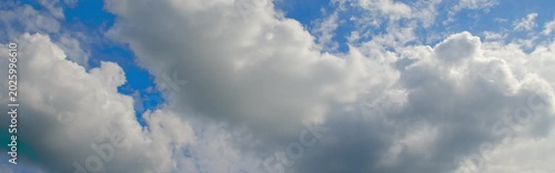 Anamorphic timelapse: clouds on sky in springtime