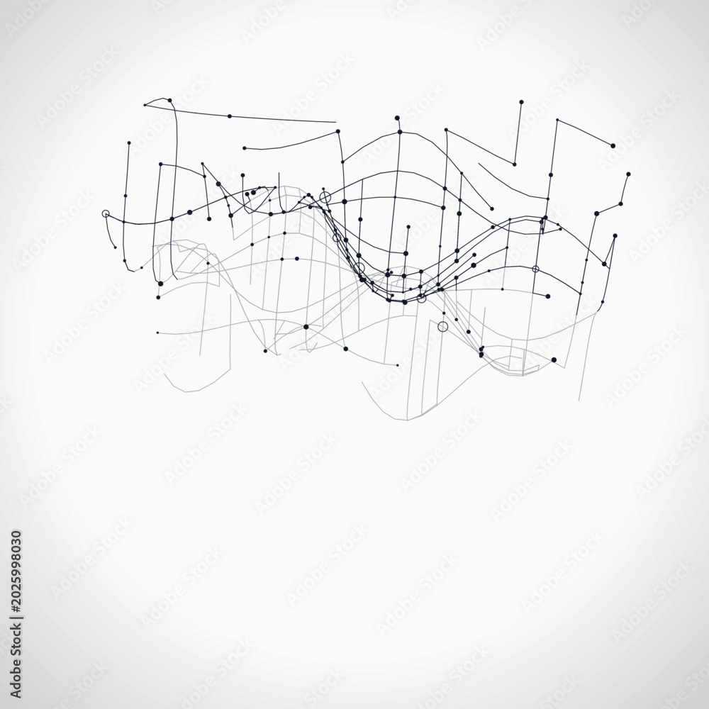 Obraz premium Futuristic Mesh Terrain Wire Illustration