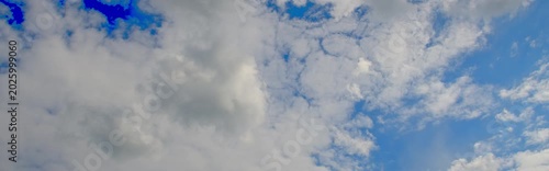 Anamorphic timelapse: clouds on sky in springtime