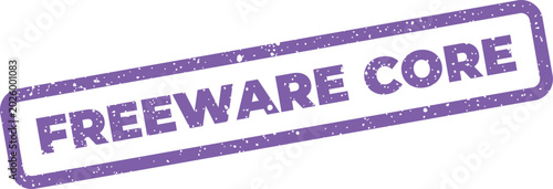 Fotografie Distressed rubber stamp style graphic displaying the word freeware core in a rec