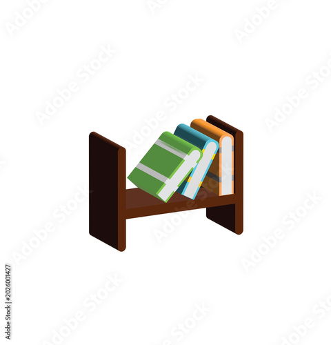 Bookshelf with Books Illustration – Education and Library Icon Design