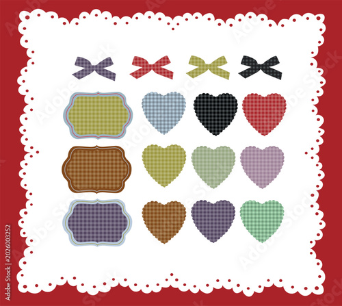 Pastel Patchwork Hearts Quilt Illustration