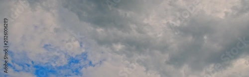 Anamorphic timelapse: clouds on sky in springtime