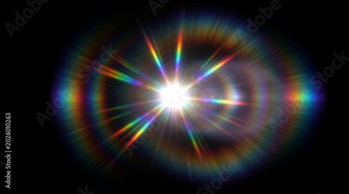 Bright light explodes against pure black background