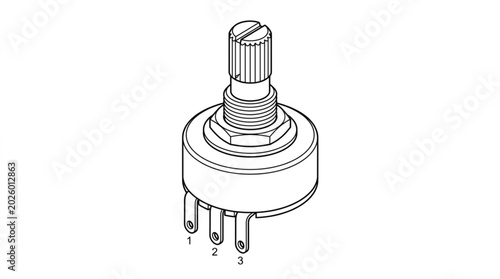 Photos Rotary potentiometer electronic component diagram.