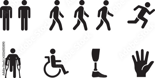 Foto Physical Mobility and Disability Accessibility Concept Vector Icons