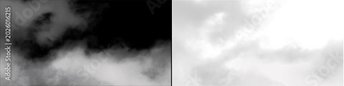 Bild auf Leinwand Abstract atmospheric smoke overlay for digital photography editing featuring soft white fog on transparent backdrop