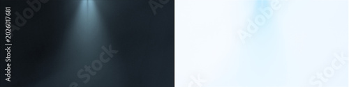 Photos Cool blue spotlight beam with smoke effect emanating from above on dark backdrop transparent overlay element