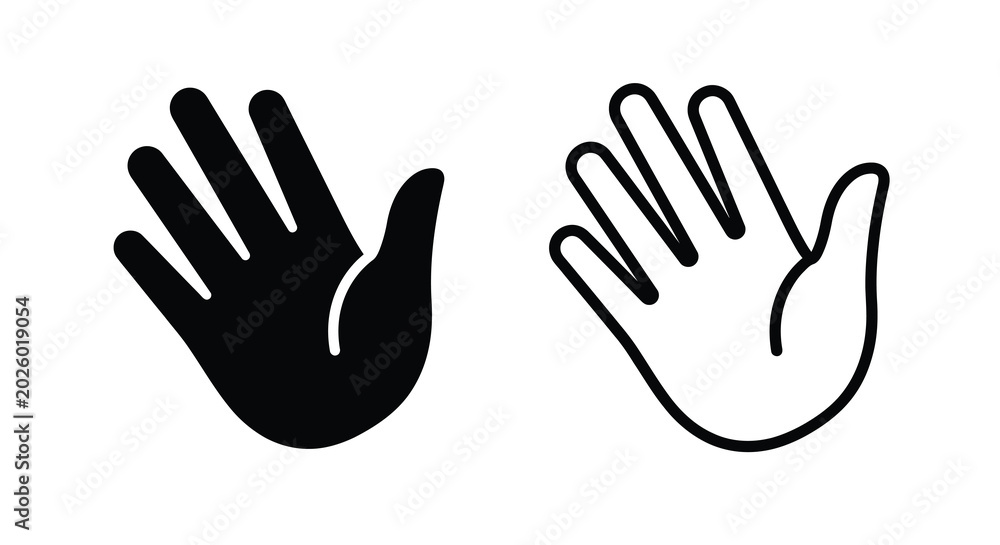 Fototapeta premium hand silhouettes and line drawing on white background