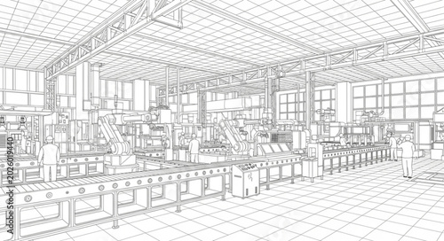 Schilderij op canvas Interior Design Office Space Layout Plan.