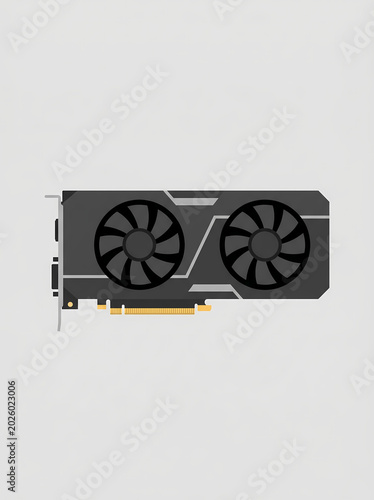 Dual Fan Graphics Processor Hardware Illustration