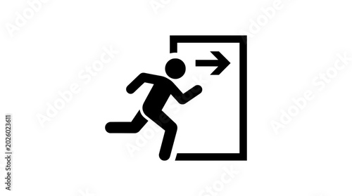 Running Man Emergency Exit Sign Symbol.
