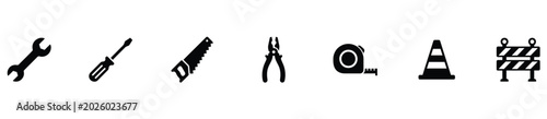 Photos Set of 7 Construction Hand Tools and Safety Icons
