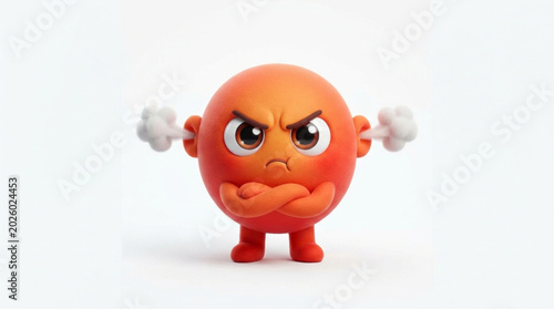 Photos Angry Red Character with Steam Coming Out of Ears.