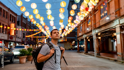 Evening Stroll on Dihua Street in Taipei, Taiwan