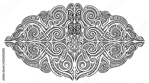 Bild auf Leinwand Intricate Celtic Knotwork Design with Swirling Patterns.