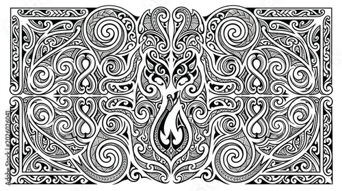 Bild auf Leinwand Intricate Celtic Knotwork Design with Swirling Patterns.
