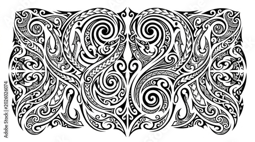 Foto Intricate Celtic Knotwork Pattern Design.