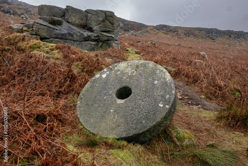 Bild auf Leinwand Millstones abandoned in the Peak District Derbyshire,UK