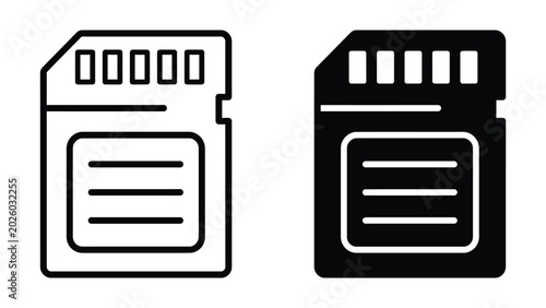 Fotografie Minimalist sd card and microsd card icons