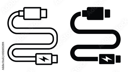 Usb to lightning cable connectors illustration