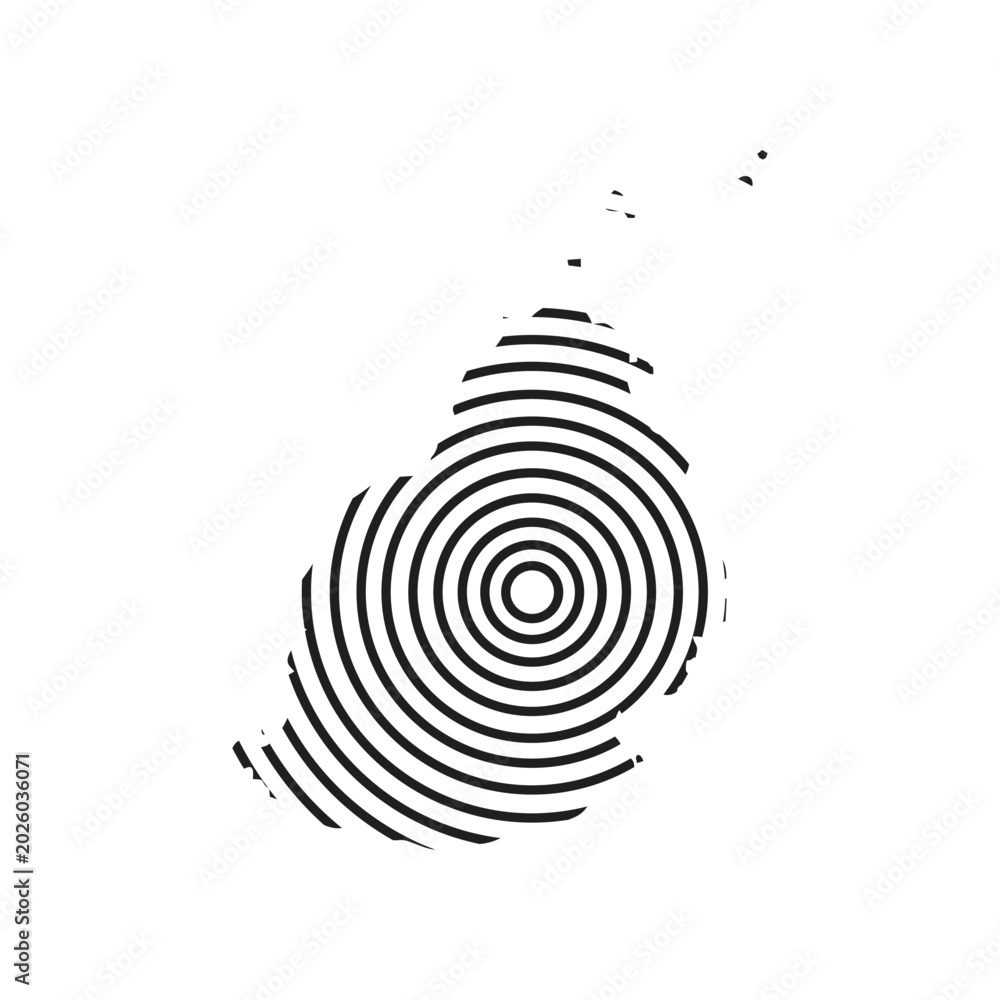 Fototapeta premium mauritius map with concentric circle