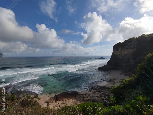 South Java coastal cliffs at sunset