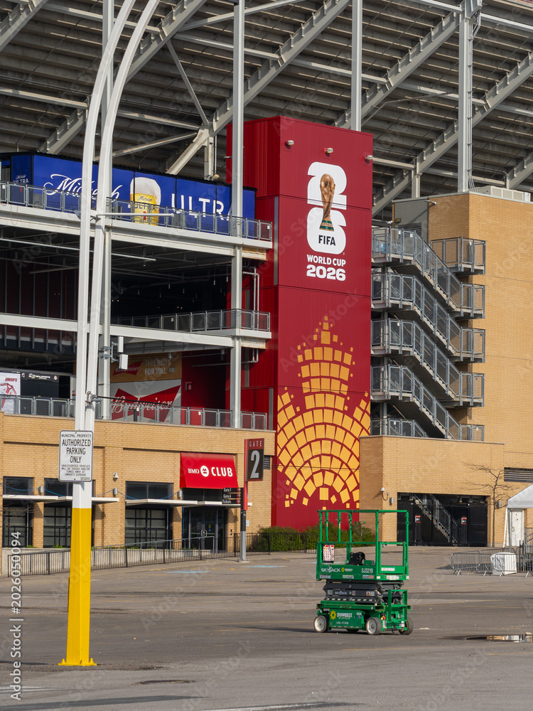 Naklejka premium Toronto, Canada -May 18, 2026: Exterior of BMO Field (temporarily renamed 