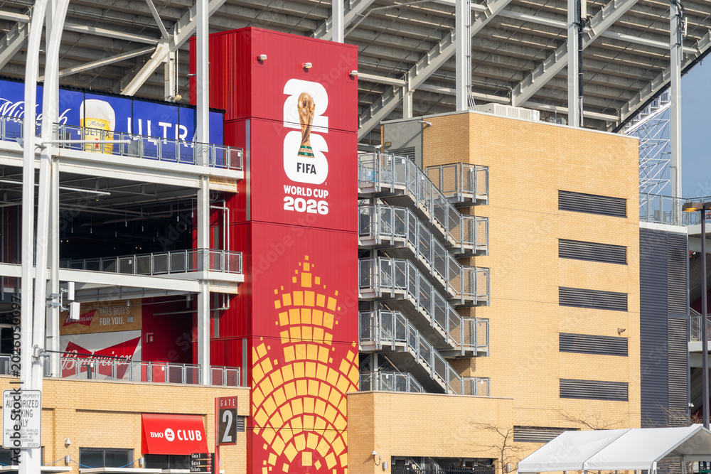 Fototapeta premium Toronto, Canada -May 18, 2026: Exterior of BMO Field (temporarily renamed 