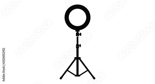 Ring light with tripod stand black silhouette