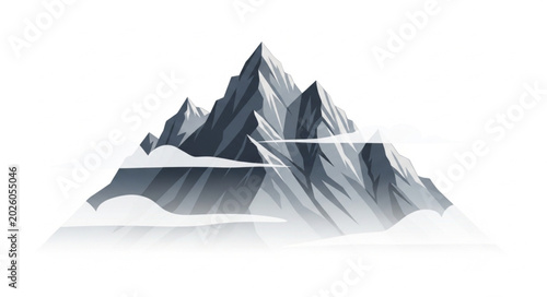 Photos Majestic Mountain Peaks Emerging from Clouds.
