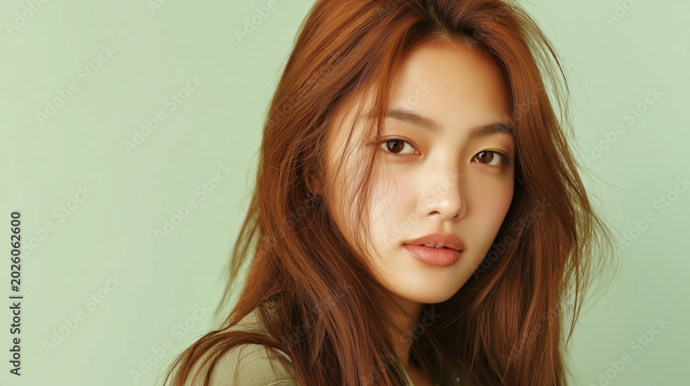 Fototapeta premium Cowboy Copper Hair Young Woman Sage Beauty Beauty
