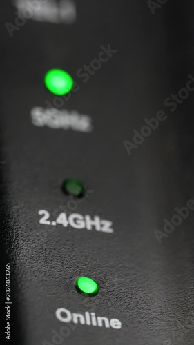 Cable Modem Wi-Fi 2.4GHz Indicator Light Blinking Home Network Router Internet