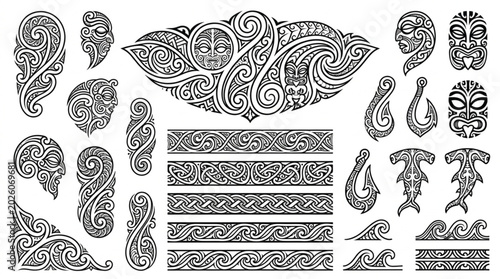 Canvastavla Maori Tribal Tattoo Designs and Symbols.
