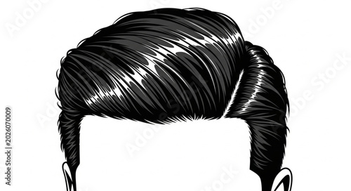 Foto Mans Slicked Back Hairstyle with Volume and Shine.