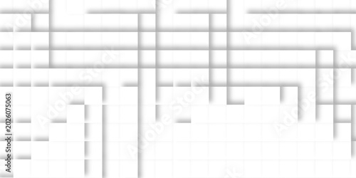 Abstract White Grid Background with Soft Shadows and Minimal Geometric Lines for Modern Design.