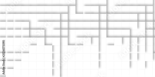 Abstract White Grid Background with Soft Shadows and Minimal Geometric Lines for Modern Design.