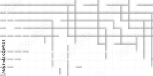 Abstract White Grid Background with Soft Shadows and Minimal Geometric Lines for Modern Design.