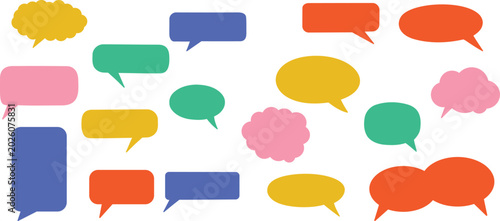 Fotografía Set of funky speech bubbles, playful blank chat balloons in various shapes
