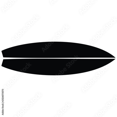 Photography Surfboard vector illustration black silhouette isolated icon design element surfing board