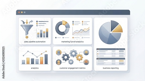 A digital dashboard displaying various business analytics charts, graphs, and reports within a web browser interface, illustrating data visualization and performance metrics.