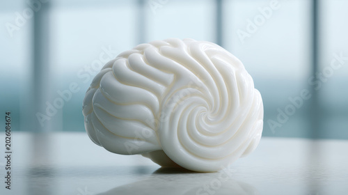 Artificial intelligence concept with large language model brain sculpture showing llm technology innovation