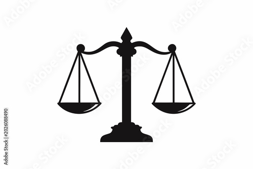 Photos balanced justice scale icon a classic symbol of law