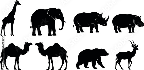 Foto set of animals silhouettes