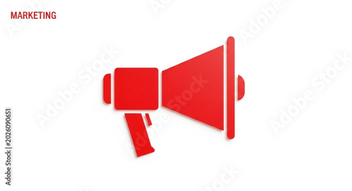 Εκτύπωση καμβά Red Megaphone Icon for Marketing and Communication.