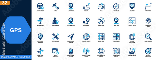 Foto Navigation and GPS icon set