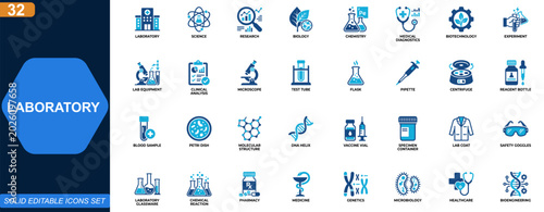 Fotografie Laboratory icon set