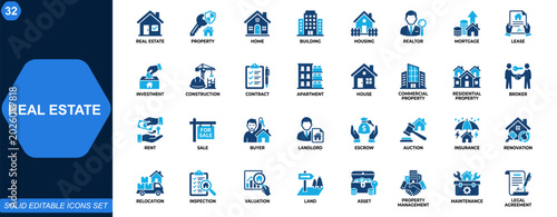 Canvastavla Real estate icon set
